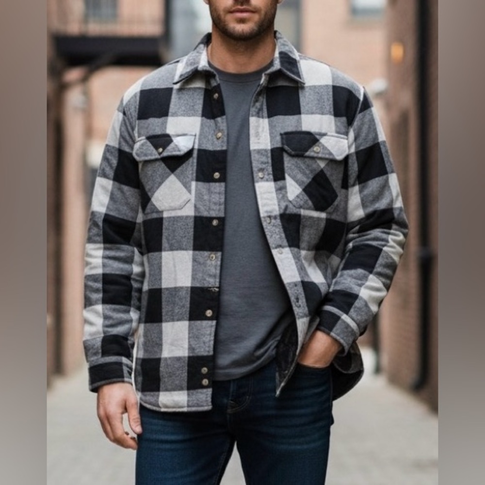Vintage David Taylor Checkered Plaid Jacket Large, Quilted, Warm, Cozy Menswear